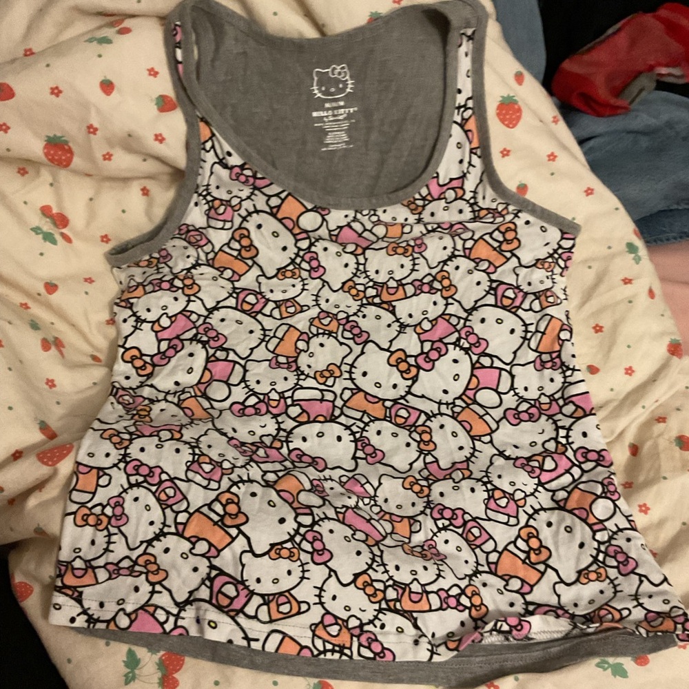 Hello Kitty Tank Top with Pink and Orange Accents